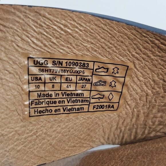 UGG Women's Kari Criss Cross Slide Sandals Blue Leather Suede Size 10 EU 41 - Picture 5 of 8